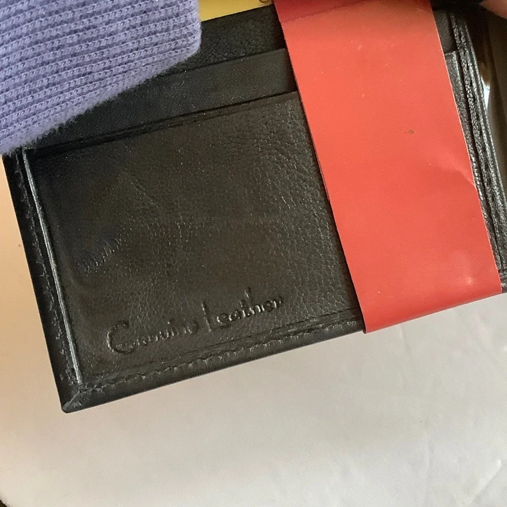 River Ridge Mens Black Genuine Lambskin Leather Bifold Wallet ID Window NEW